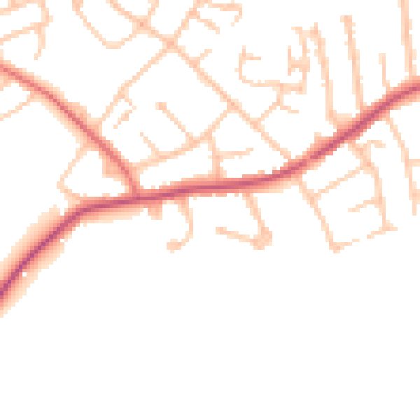 Daytime road noise heatmap for EN5 2PL