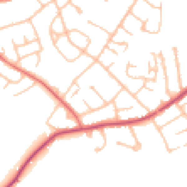Daytime road noise heatmap for EN5 2QW