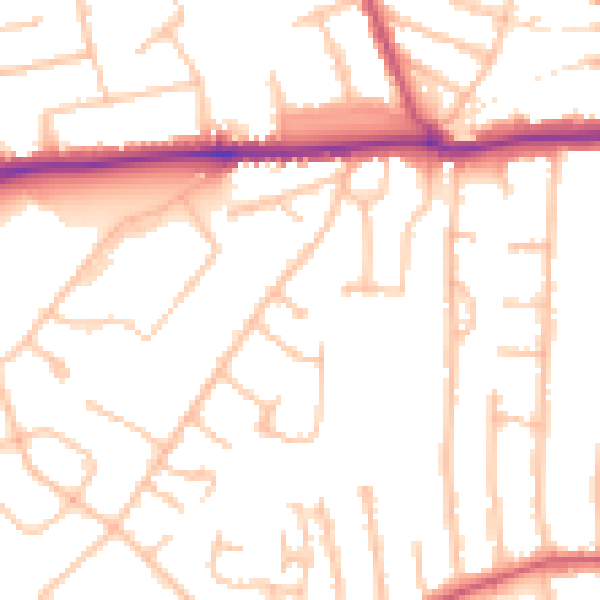 Daytime road noise heatmap for EN5 2TE
