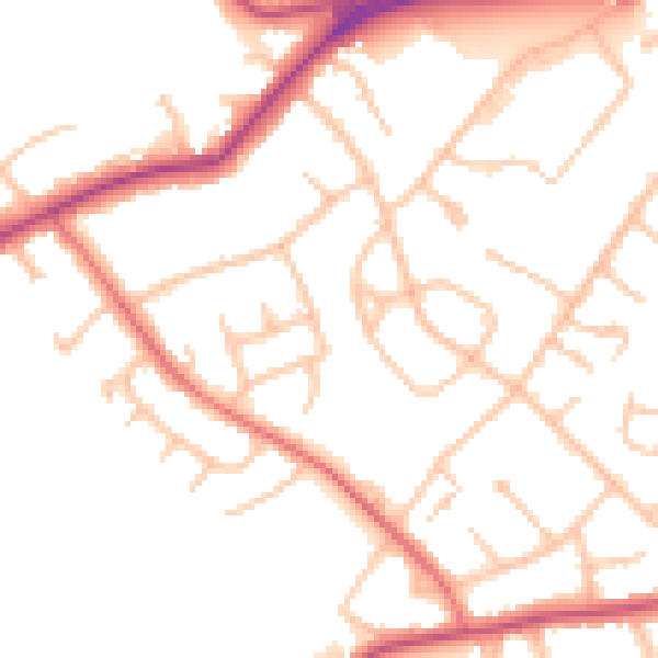 Daytime road noise heatmap for EN5 3AH