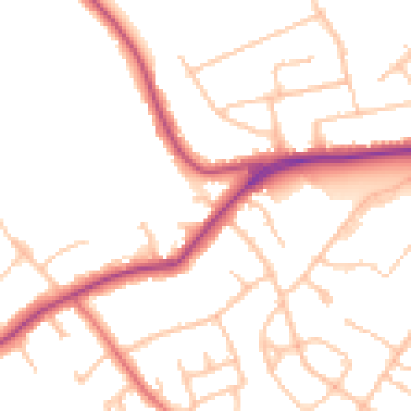 Daytime road noise heatmap for EN5 3ER