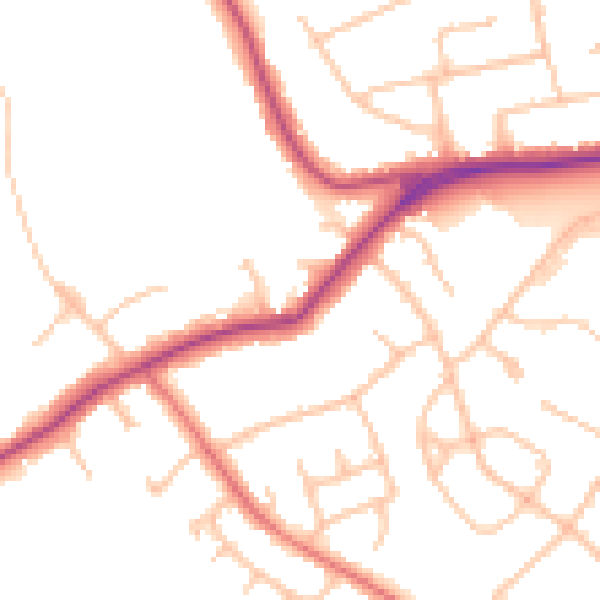 Daytime road noise heatmap for EN5 3EX