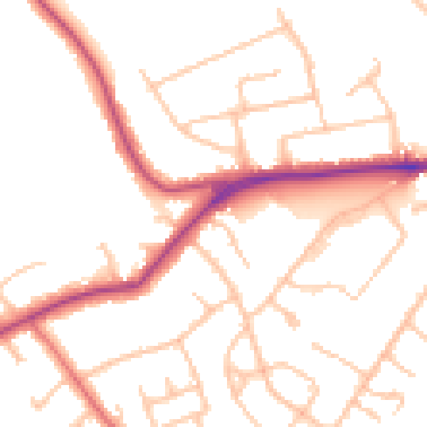 Daytime road noise heatmap for EN5 3HD