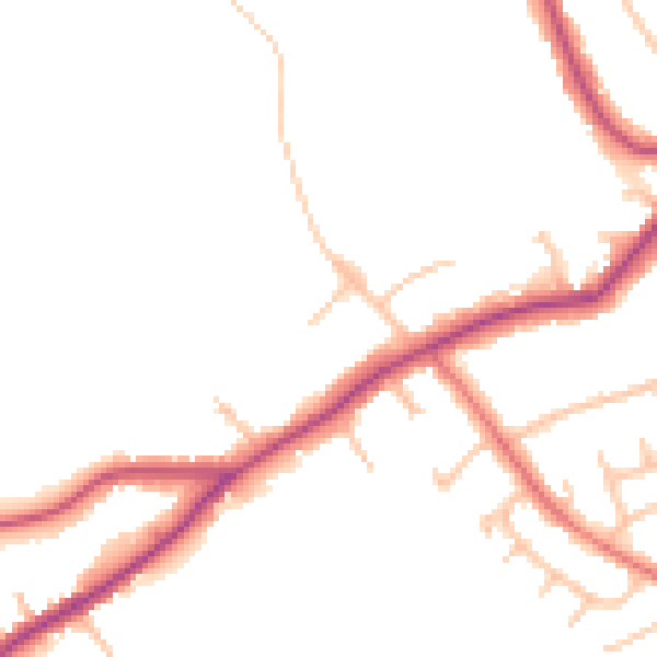 Daytime road noise heatmap for EN5 3JP