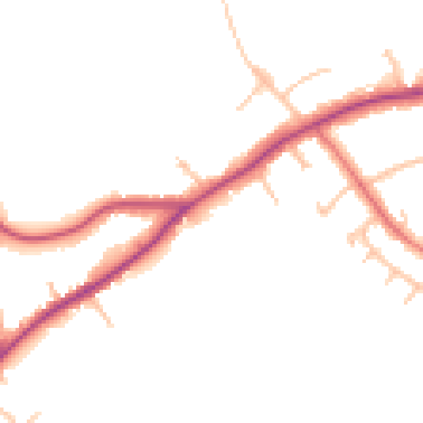 Daytime road noise heatmap for EN5 3JU