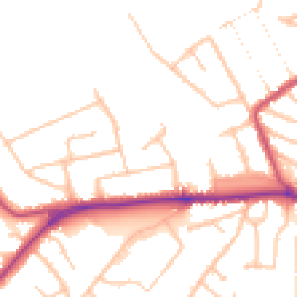 Daytime road noise heatmap for EN5 4DP