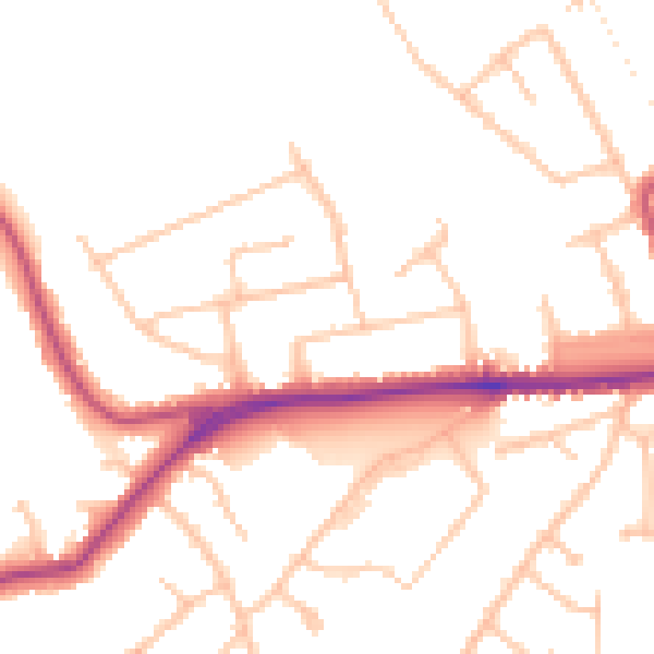 Daytime road noise heatmap for EN5 4DU