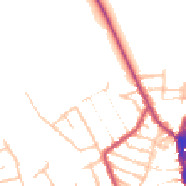 Daytime road noise heatmap for EN5 4HH