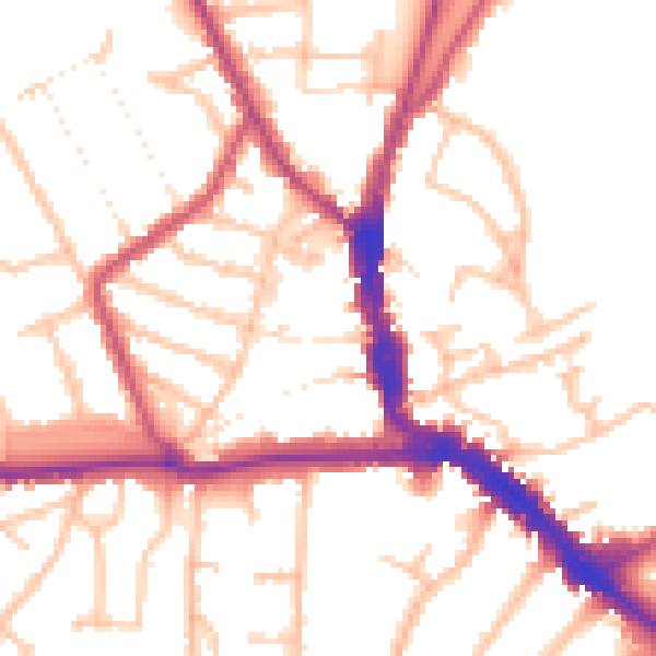 Daytime road noise heatmap for EN5 4JP