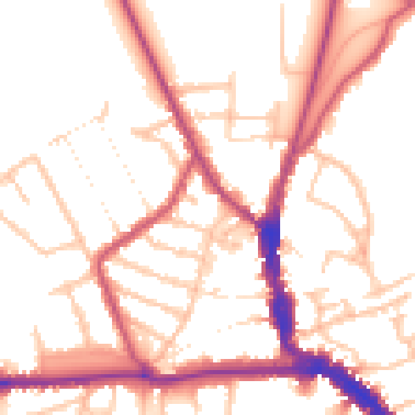 Daytime road noise heatmap for EN5 4LL