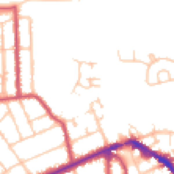 Daytime road noise heatmap for EN5 5HT