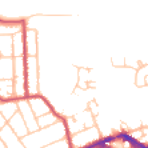 Daytime road noise heatmap for EN5 5LH
