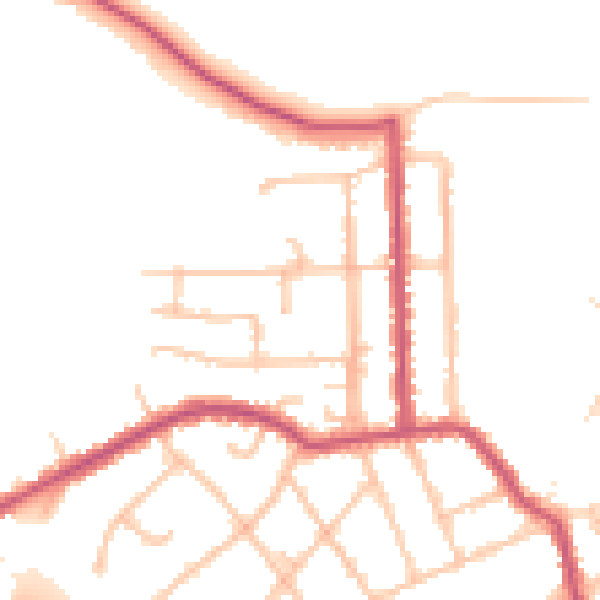 Daytime road noise heatmap for EN5 5NN