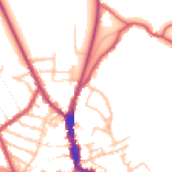 Daytime road noise heatmap for EN5 5PP