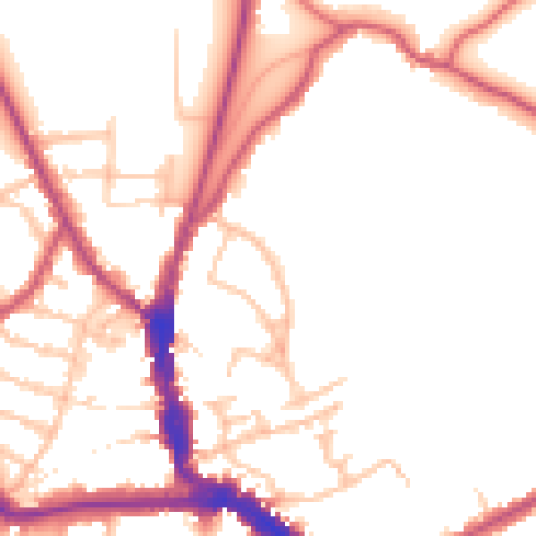Daytime road noise heatmap for EN5 5TL
