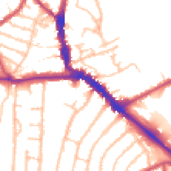 Daytime road noise heatmap for EN5 5UQ