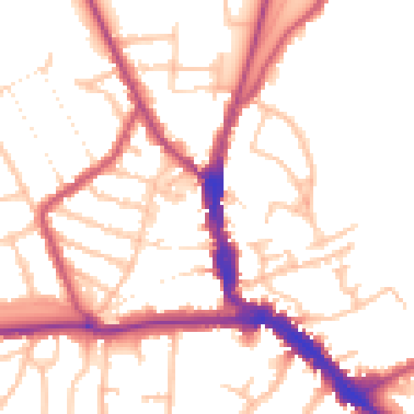 Daytime road noise heatmap for EN5 5UZ