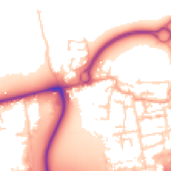Daytime road noise heatmap for EN9 1BB