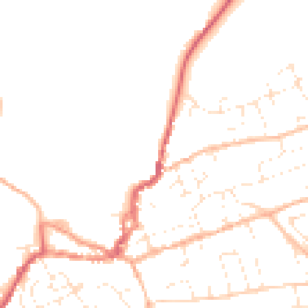 Daytime road noise heatmap for EX11 1DS
