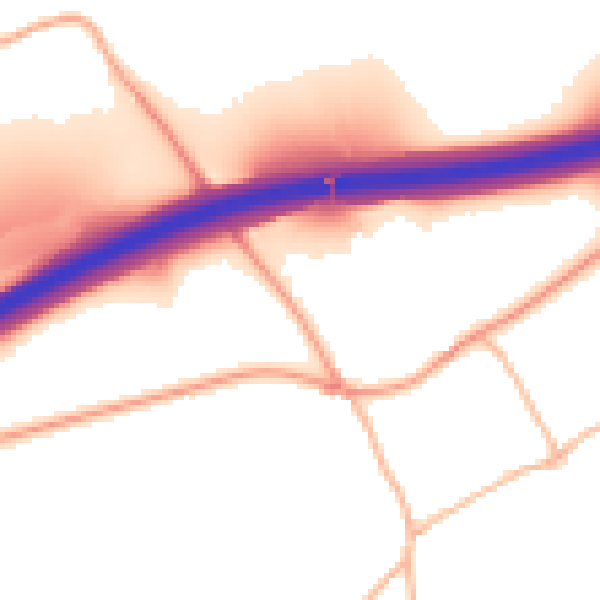 Daytime road noise heatmap for EX11 1LS