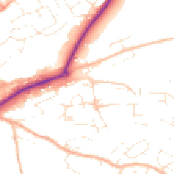 Daytime road noise heatmap for EX16 4AA