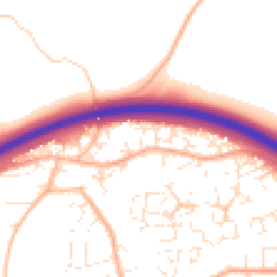 Daytime road noise heatmap for EX16 6UJ
