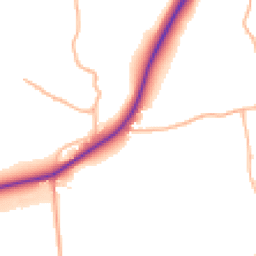 Daytime road noise heatmap for EX16 7LE
