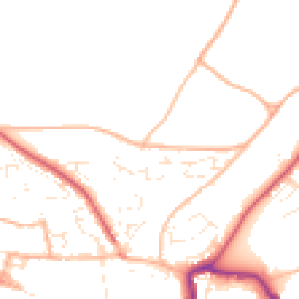 Daytime road noise heatmap for EX17 1AA