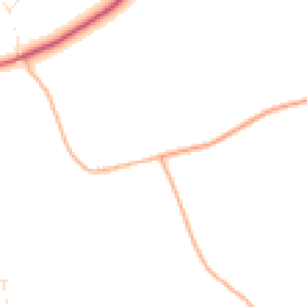 Daytime road noise heatmap for EX17 1AF
