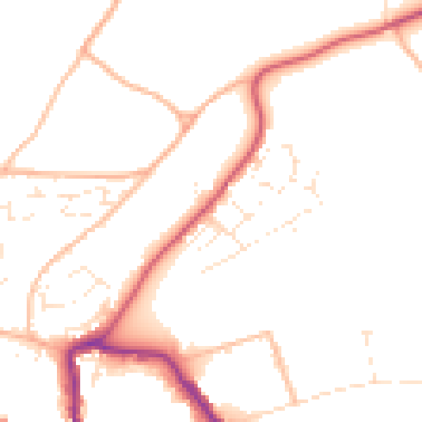 Daytime road noise heatmap for EX17 1BX
