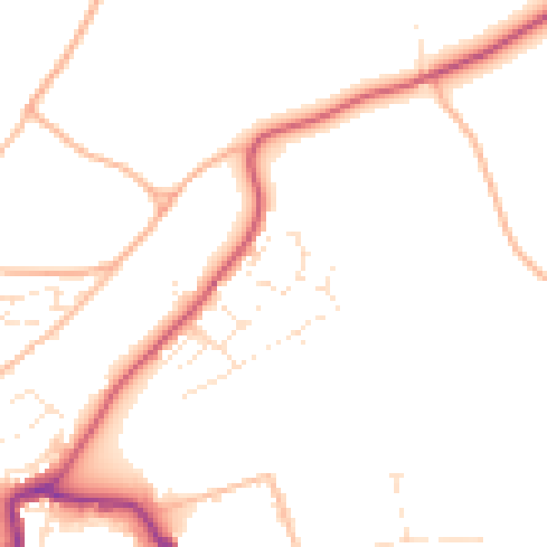 Daytime road noise heatmap for EX17 1JZ