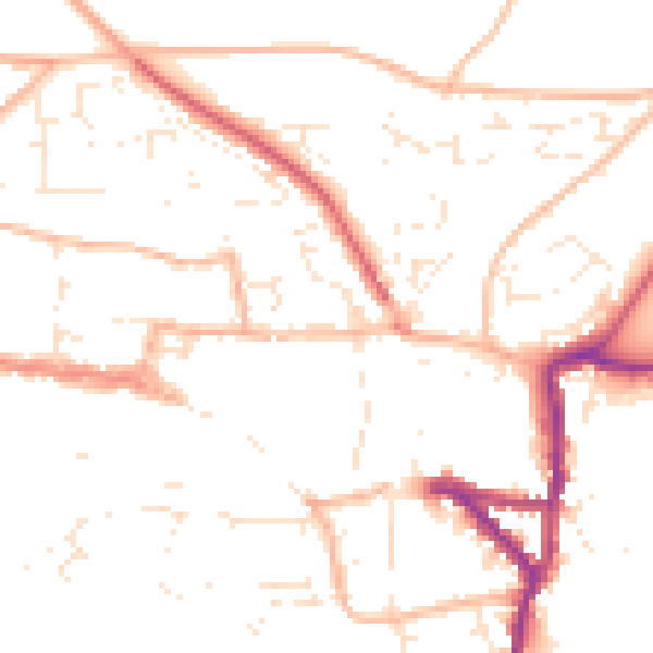 Daytime road noise heatmap for EX17 2AP
