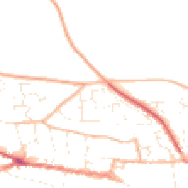 Daytime road noise heatmap for EX17 2EQ