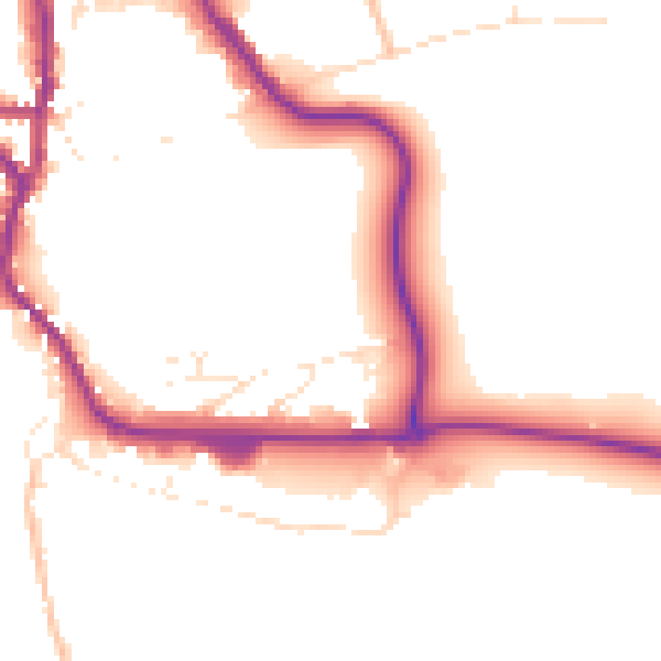 Daytime road noise heatmap for EX17 3FJ