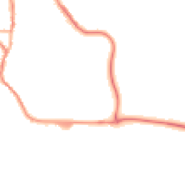 Night-time road noise heatmap for EX17 3FJ