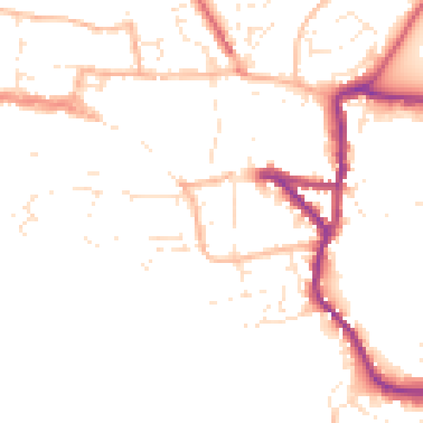 Daytime road noise heatmap for EX17 3JB