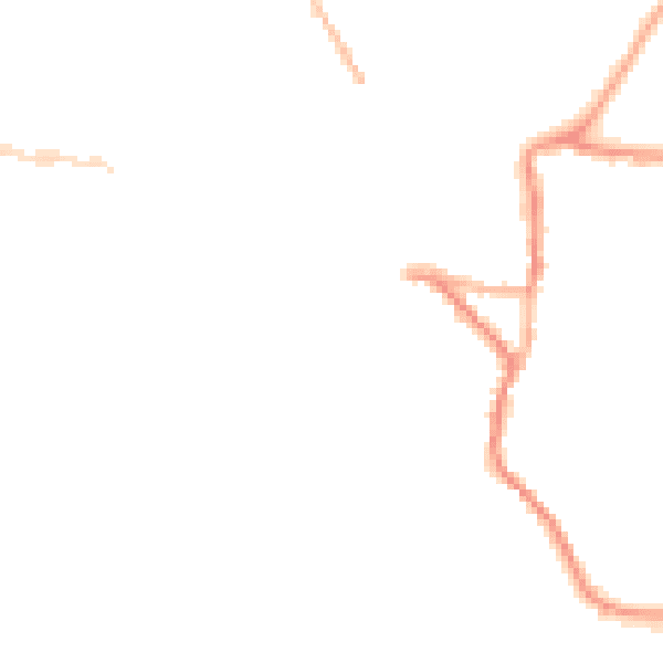 Night-time road noise heatmap for EX17 3JB