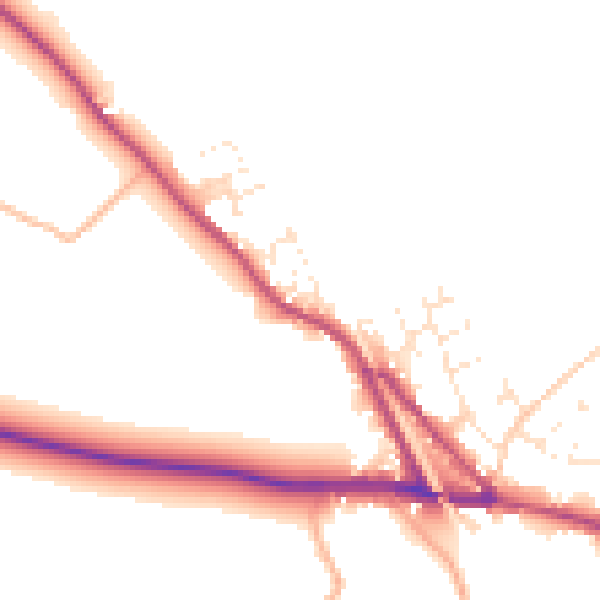 Daytime road noise heatmap for EX17 5HR