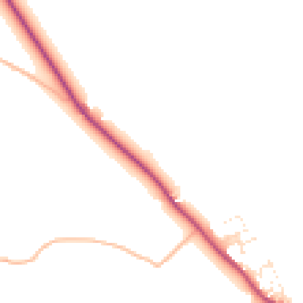 Daytime road noise heatmap for EX17 5LF