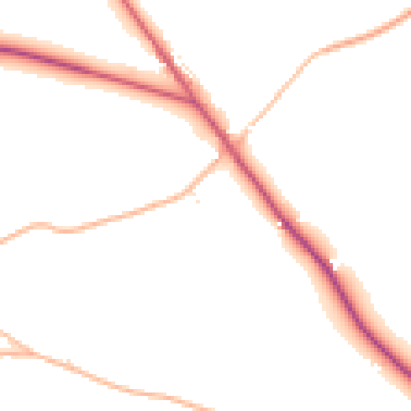 Daytime road noise heatmap for EX17 5LW