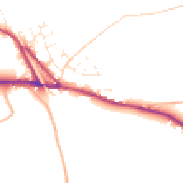 Daytime road noise heatmap for EX17 5NR