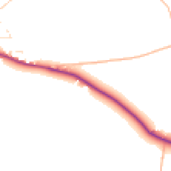 Daytime road noise heatmap for EX17 5NT