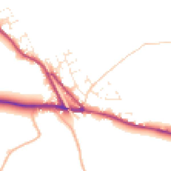 Daytime road noise heatmap for EX17 5NU