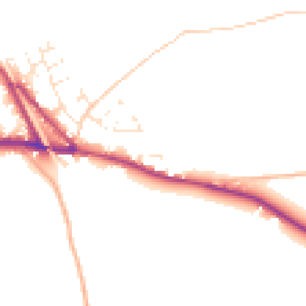 Daytime road noise heatmap for EX17 5PE