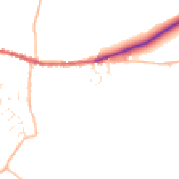 Daytime road noise heatmap for EX17 6AD