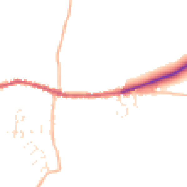 Daytime road noise heatmap for EX17 6HQ