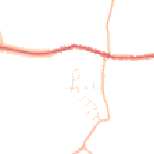 Daytime road noise heatmap for EX17 6JY