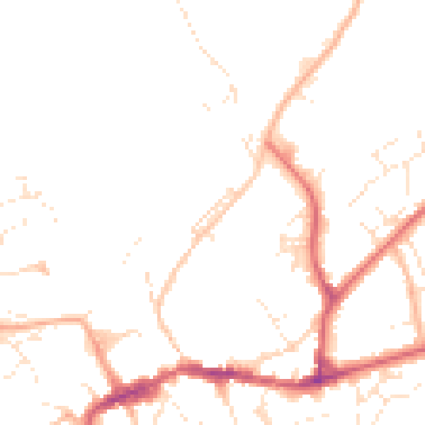 Daytime road noise heatmap for EX20 1BJ