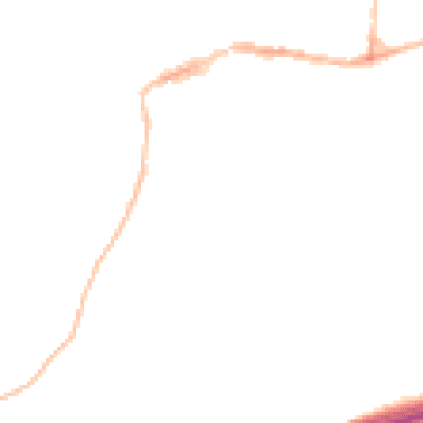 Night-time road noise heatmap for EX20 1EA