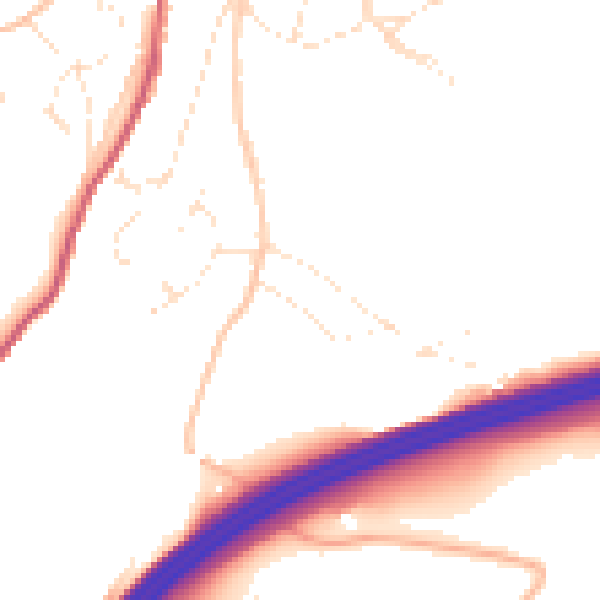 Daytime road noise heatmap for EX20 1EQ